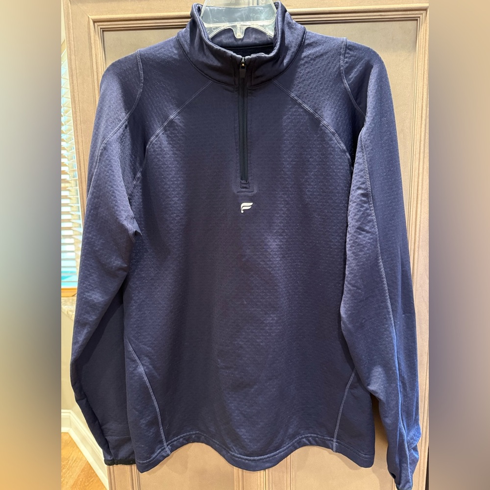 Fabletics Navy Quarter-Zip Pullover with Logo - image 1